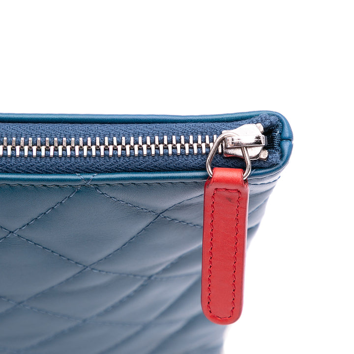 Chanel Matelassé Cuir d’agneau Multi Zip Étui Pochette