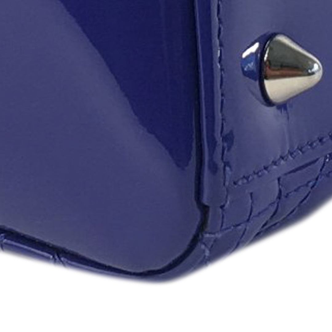 Dior Medium Patent Cannage Lady Dior Blue - GABY PARIS