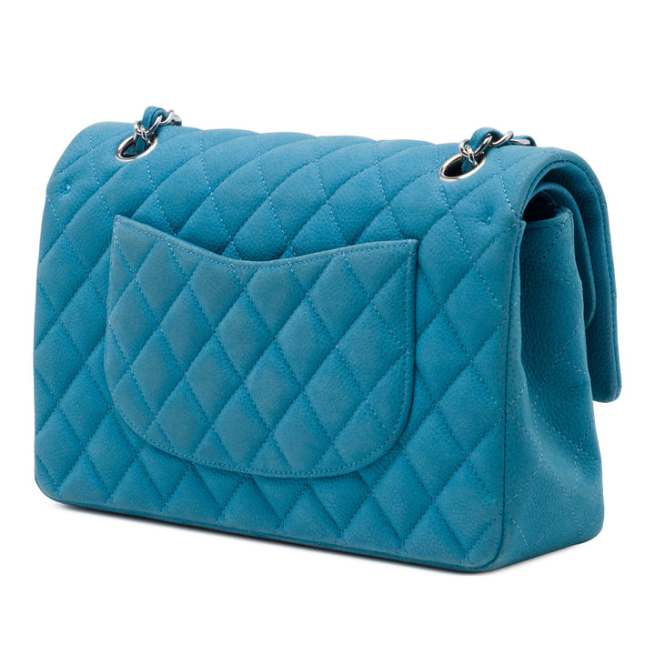 Classic Double rabat Moyen Cuir caviar Bleu