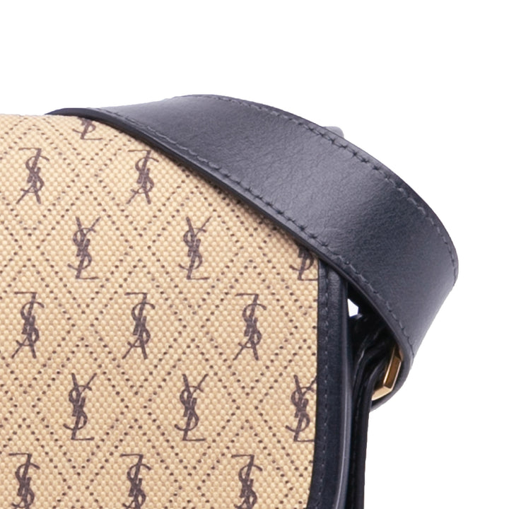 Small Canvas Monogram All Over Crossbody Brown - Gaby Paris