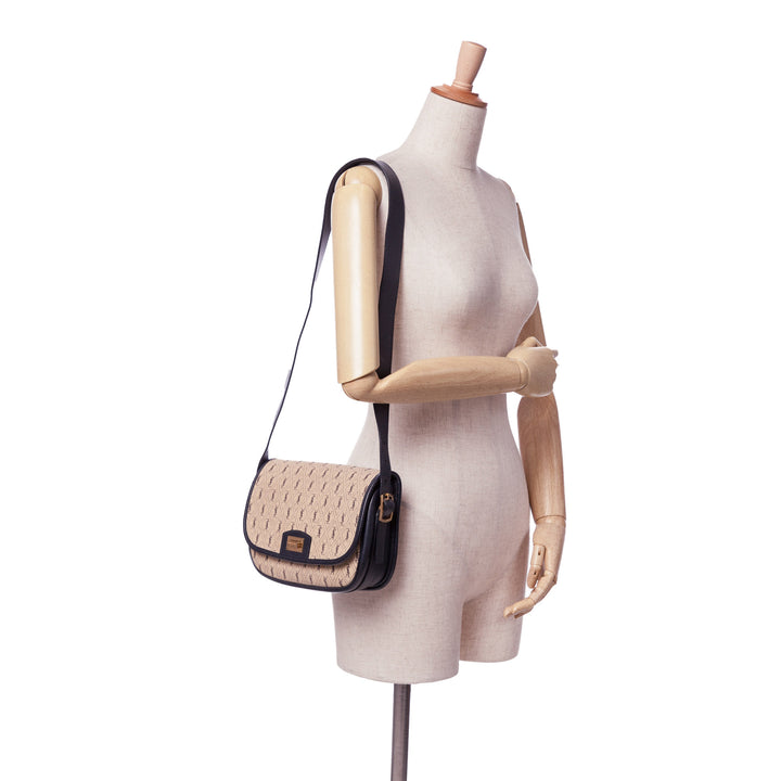 Small Canvas Monogram All Over Crossbody Brown - Gaby Paris