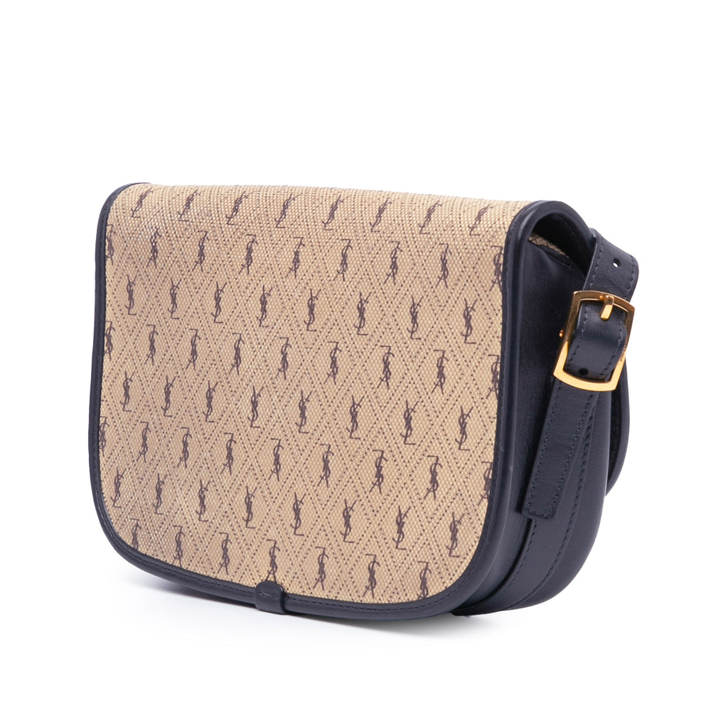 Small Canvas Monogram All Over Crossbody Brown - Gaby Paris