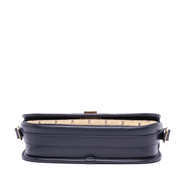 Small Canvas Monogram All Over Crossbody Brown - Gaby Paris