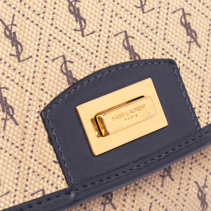 Small Canvas Monogram All Over Crossbody Brown - Gaby Paris