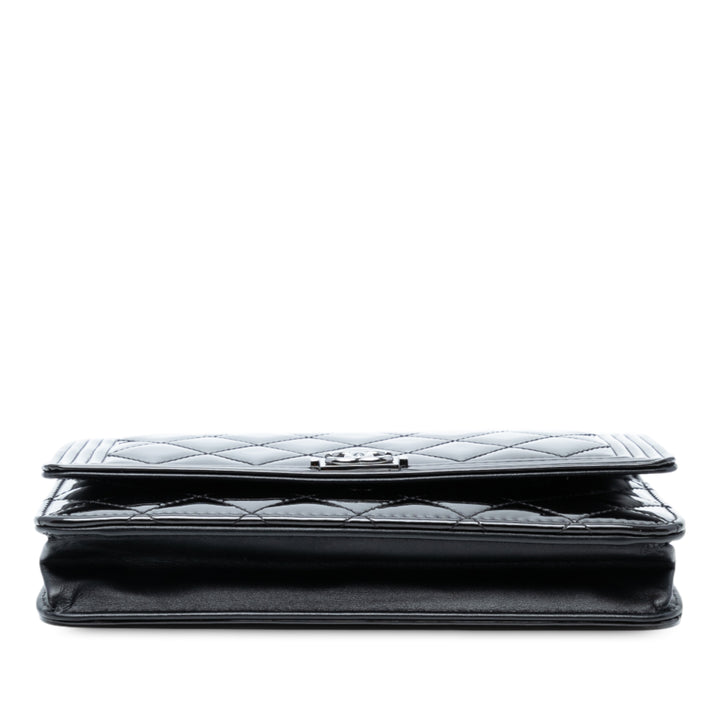 Chanel Matelassé Cuir verni Boy Wallet on Chain