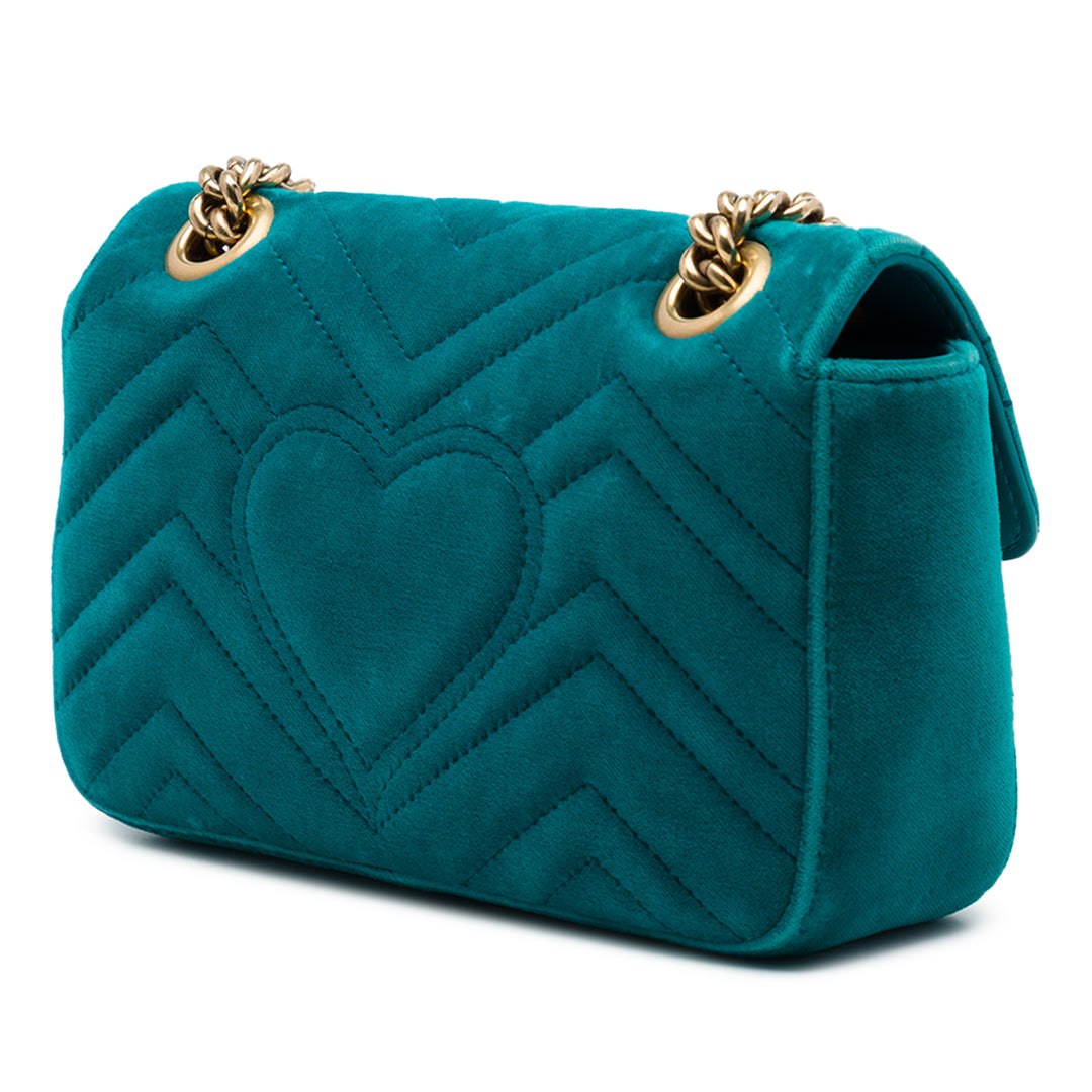 GG Marmont Matelasse Sac Petit Bleu