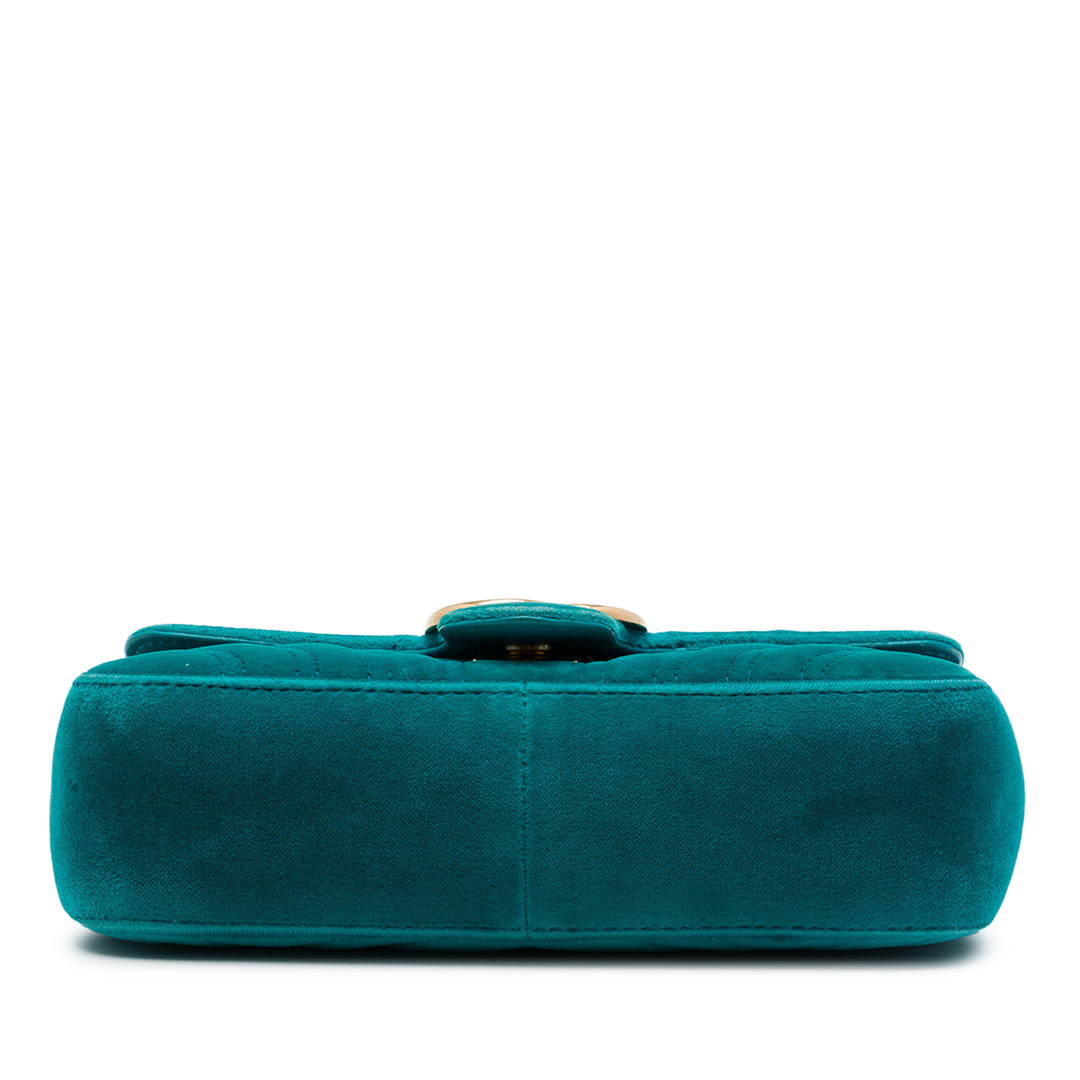 GG Marmont Matelasse Sac Petit Bleu
