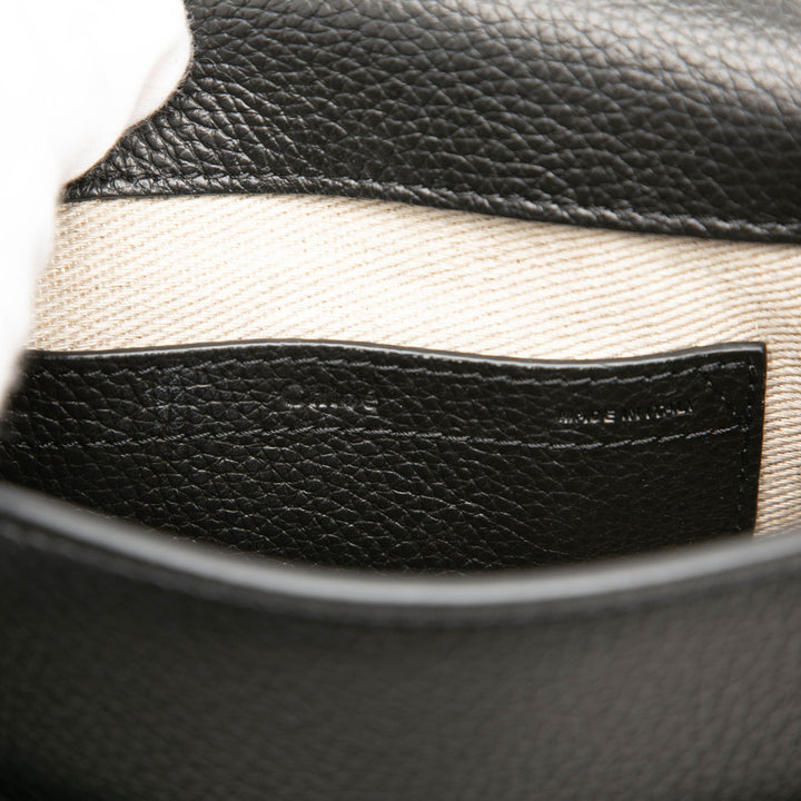 Grained Marcie Saddle Sac Petit Noir