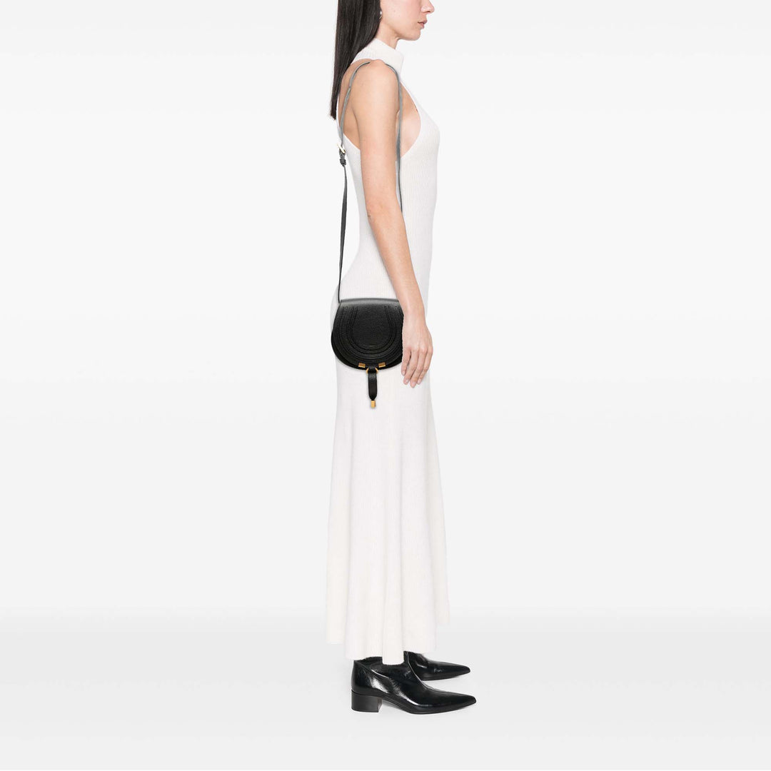 Grained Marcie Saddle Sac Petit Noir
