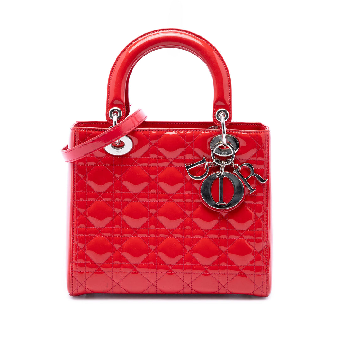 Dior Lady Dior Cannage Moyen Rouge – vue principale – GABY PARIS