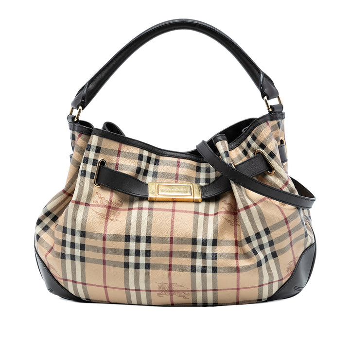 Burberry Medium Haymarket Check Coated Toile Willenmore Hobo