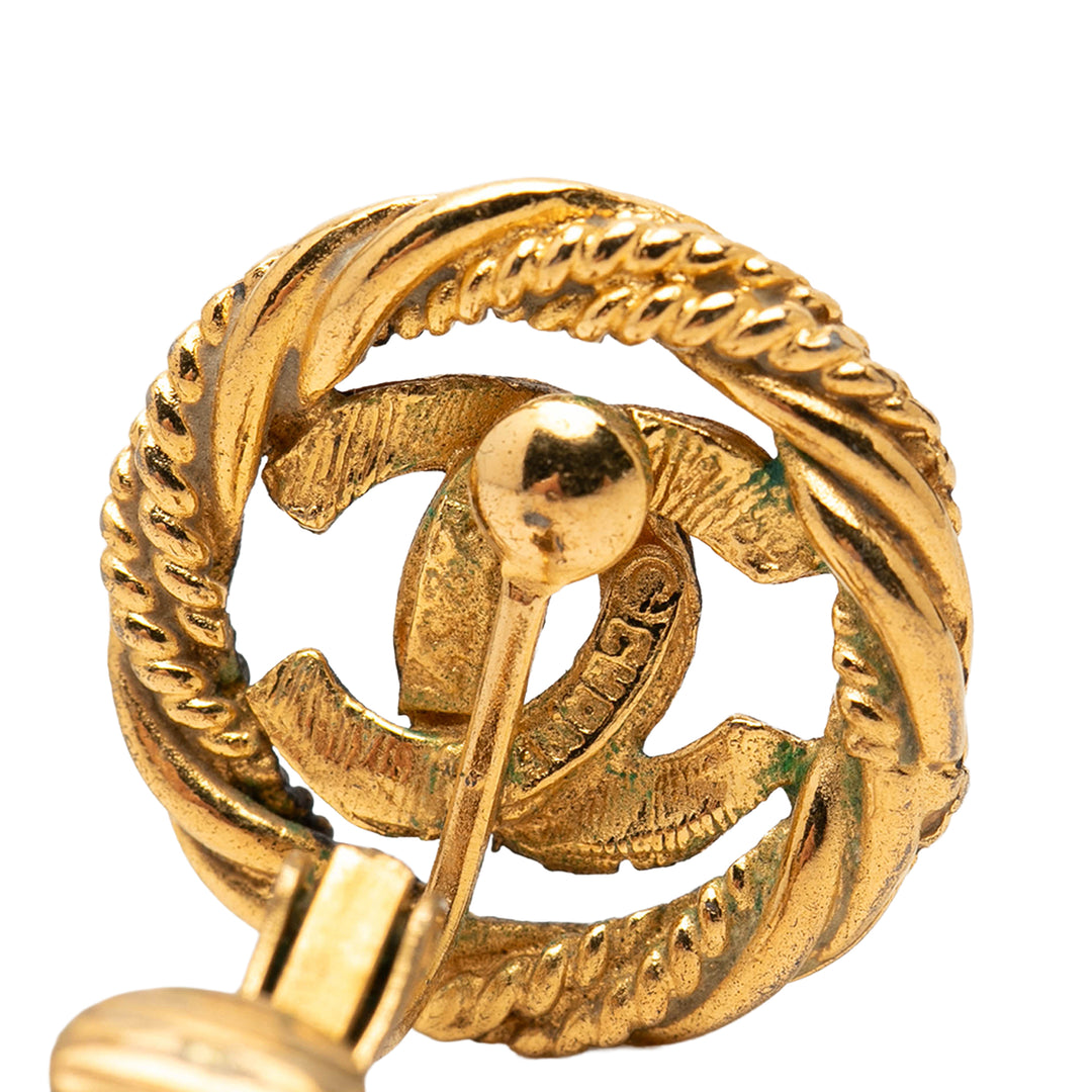 CC plaqué Twisted Rond À clip Boucles d'oreilles Doré