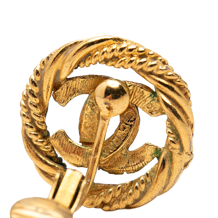 CC plaqué Twisted Rond À clip Boucles d'oreilles Doré
