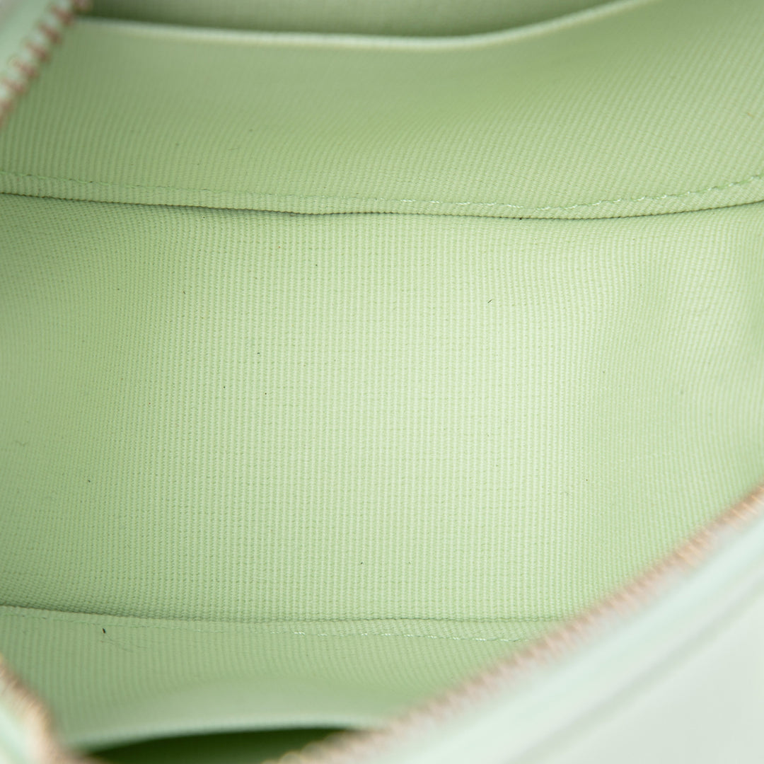 19 Rond Pochette avec chaîne Cuir d'agneau Vert