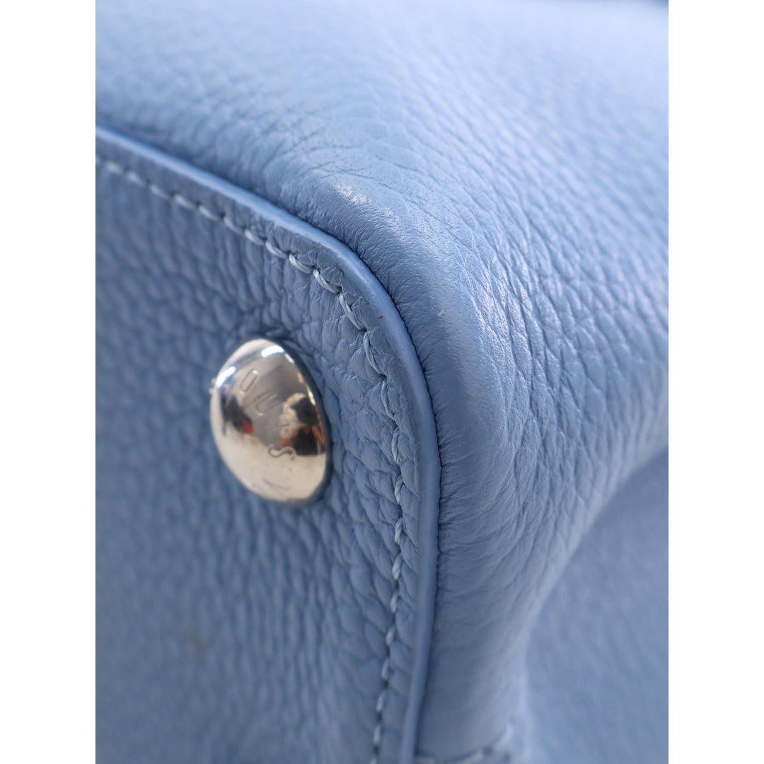 Louis Vuitton Sac à main clouté Capucines taurillon BB Bleu – vue 10 – GABY PARIS