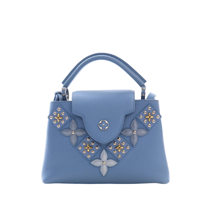 Louis Vuitton Sac à main clouté Capucines taurillon BB Bleu – vue 11 – GABY PARIS
