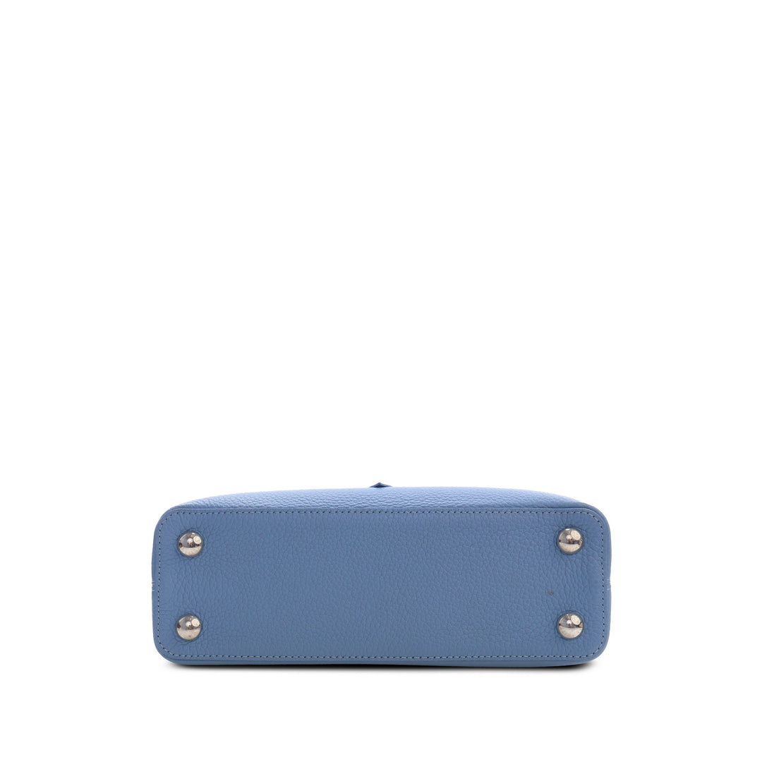 Louis Vuitton Sac à main clouté Capucines taurillon BB Bleu – vue 3 – GABY PARIS