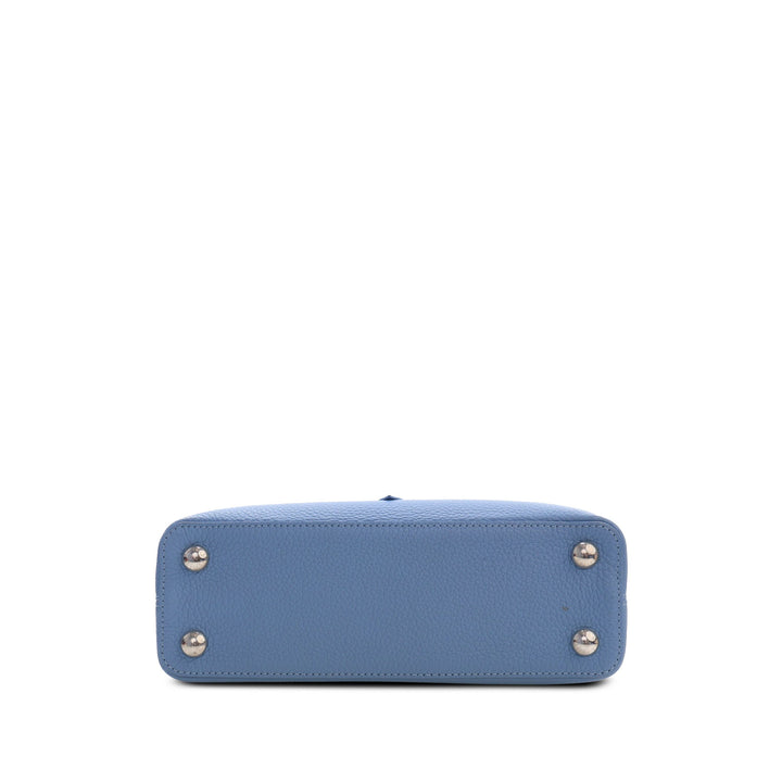 Louis Vuitton Sac à main clouté Capucines taurillon BB Bleu – vue 3 – GABY PARIS