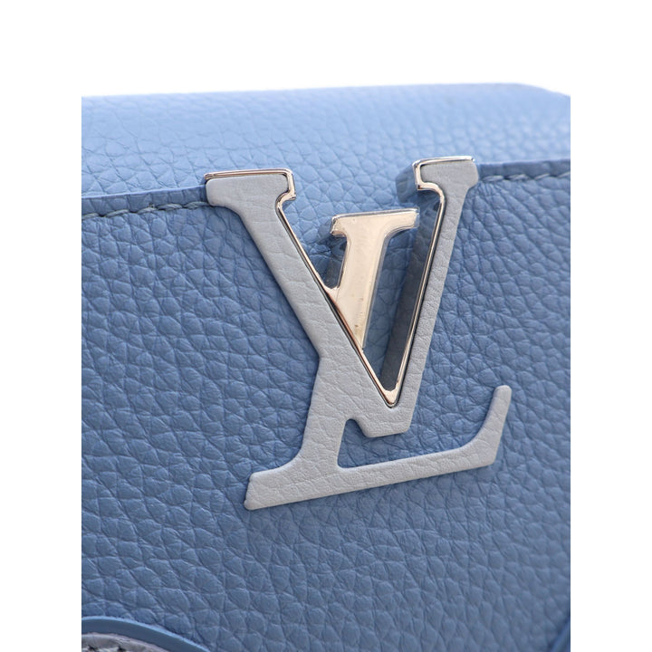 Louis Vuitton Sac à main clouté Capucines taurillon BB Bleu – vue 4 – GABY PARIS
