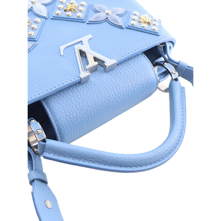 Louis Vuitton Sac à main clouté Capucines taurillon BB Bleu – vue 6 – GABY PARIS