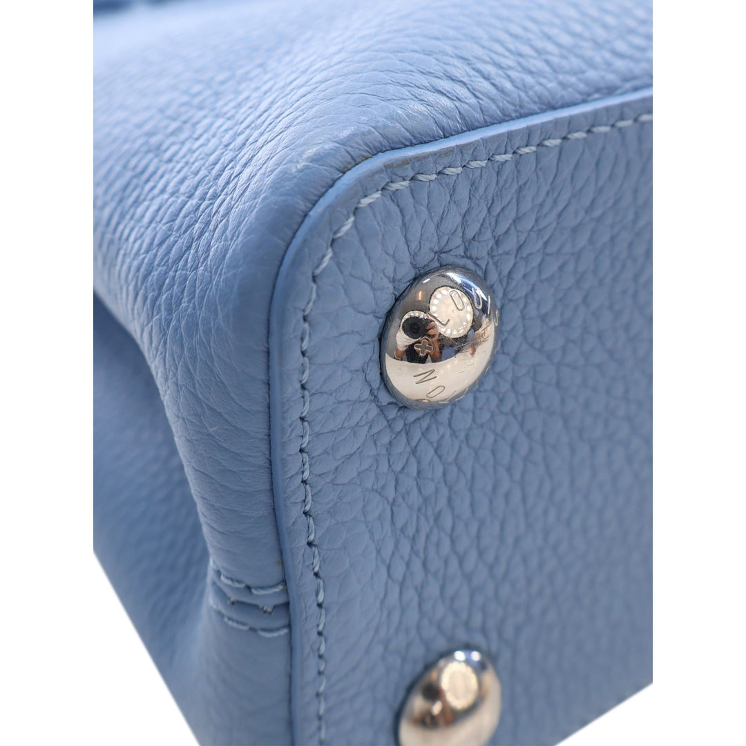 Louis Vuitton Sac à main clouté Capucines taurillon BB Bleu – vue 9 – GABY PARIS