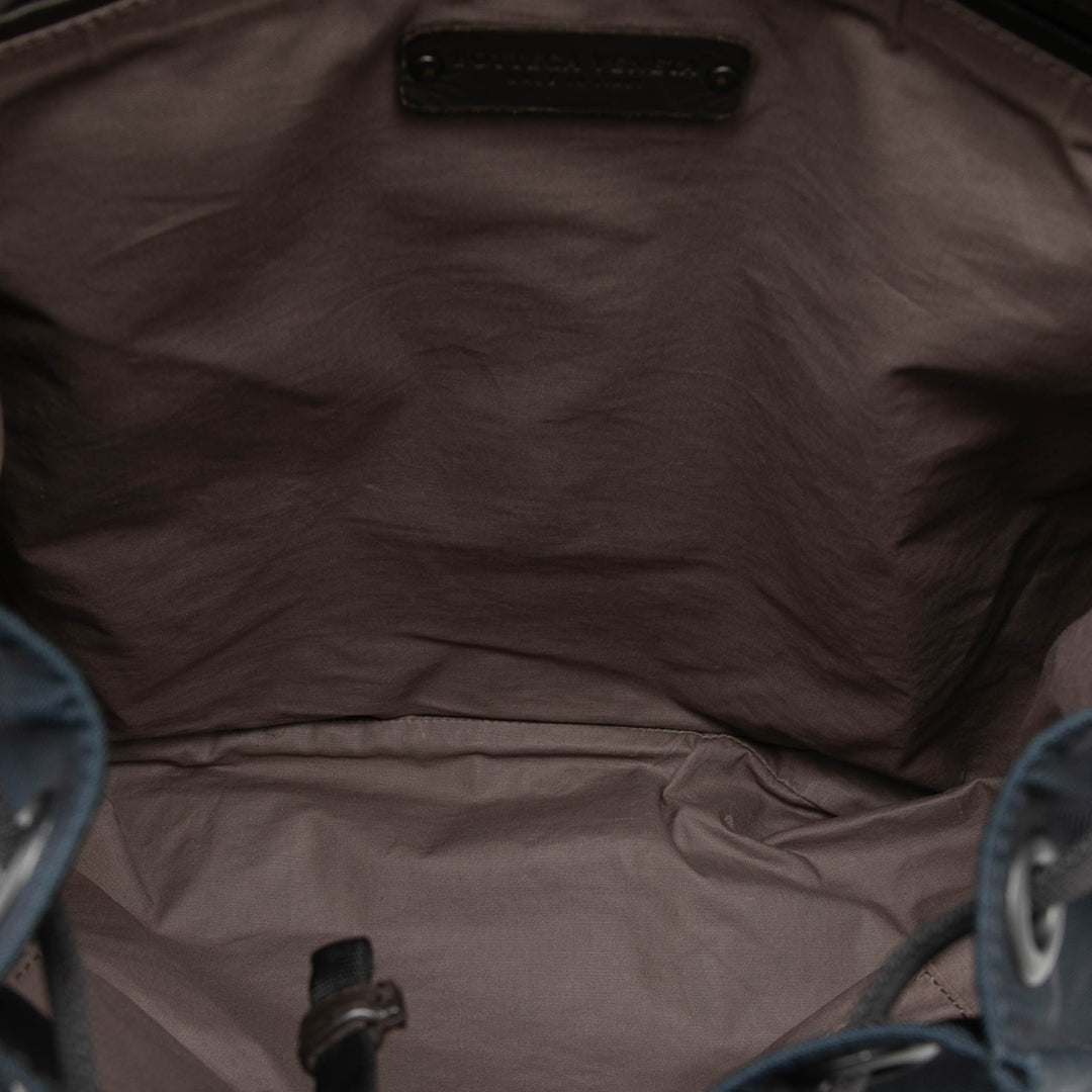 Bottega Veneta Toile et Nappa Intrecciato à rabat Sac à dos