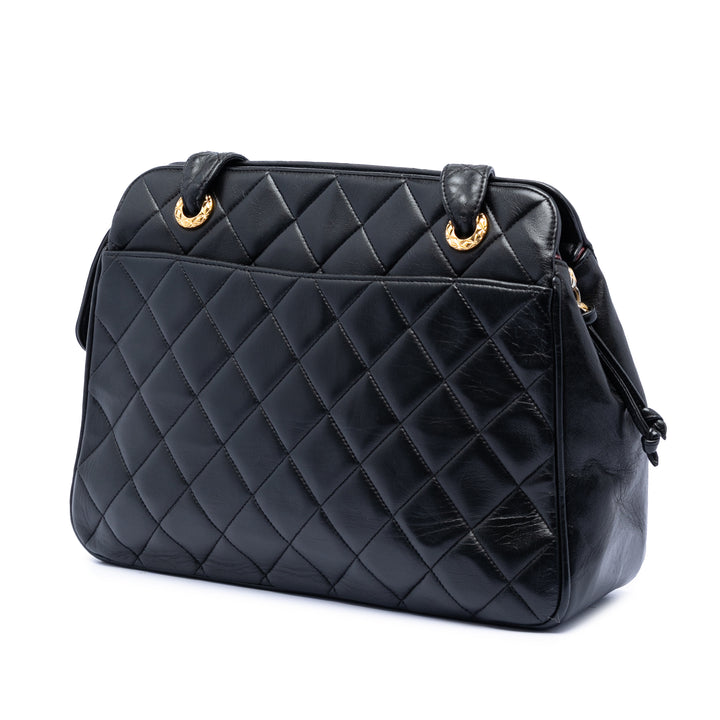 Chanel CC Matelassé Cuir d’agneau Front Pocket Sac porté croisé