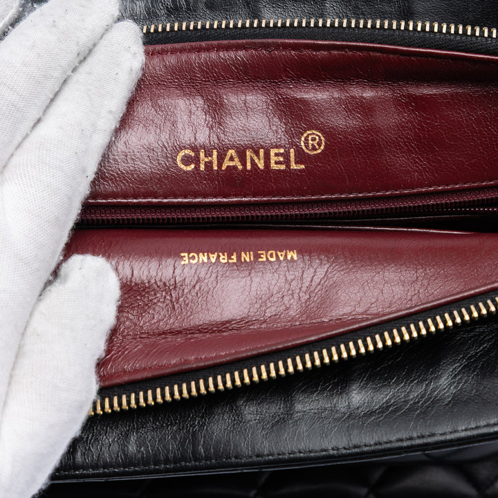 Chanel CC Matelassé Cuir d’agneau Front Pocket Sac porté croisé