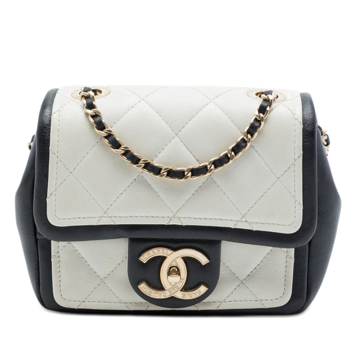 Chanel Carré Graphic à rabat Sac Mini Cuir de veau