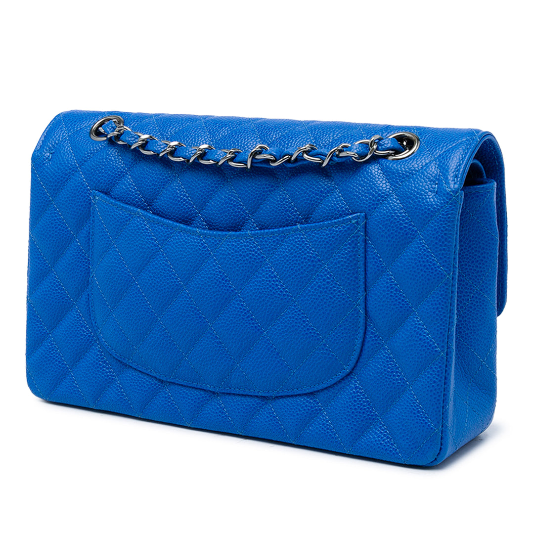 Chanel Classic Double rabat Moyen Cuir caviar Bleu – vue 2 – GABY PARIS