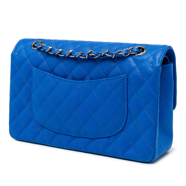 Chanel Classic Double rabat Moyen Cuir caviar Bleu – vue 2 – GABY PARIS