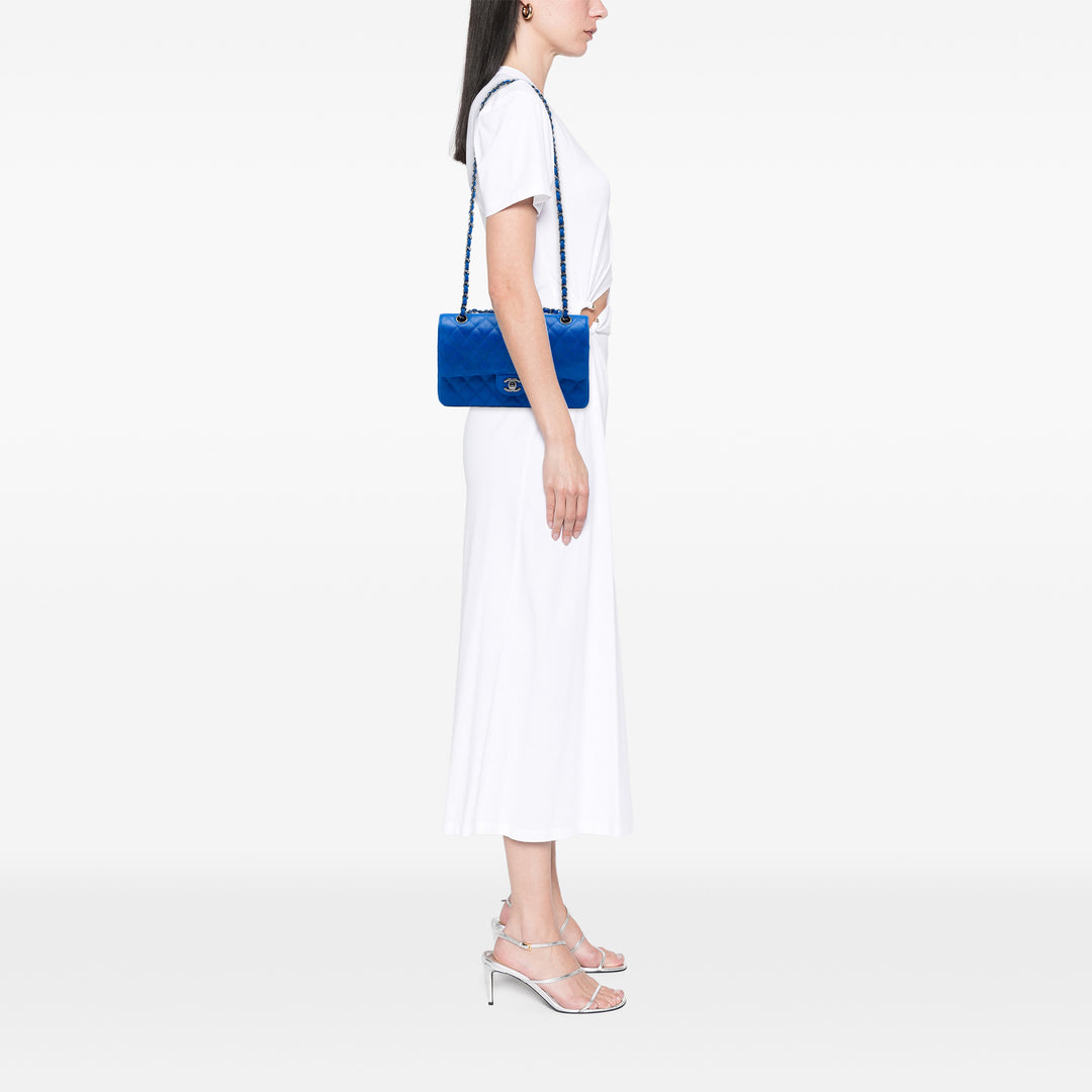 Chanel Classic Double rabat Moyen Cuir caviar Bleu – vue 5 – GABY PARIS
