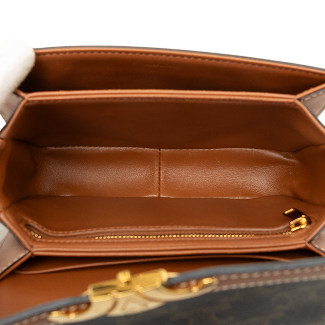 Celine Triomphe et Triomphe Sac Teen Triomphe enduite Marron – vue 4 – GABY PARIS