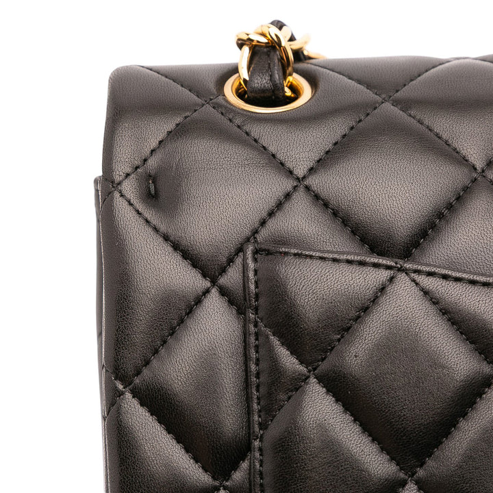 Maxi Classic Lambskin Double Flap Black - Gaby Paris