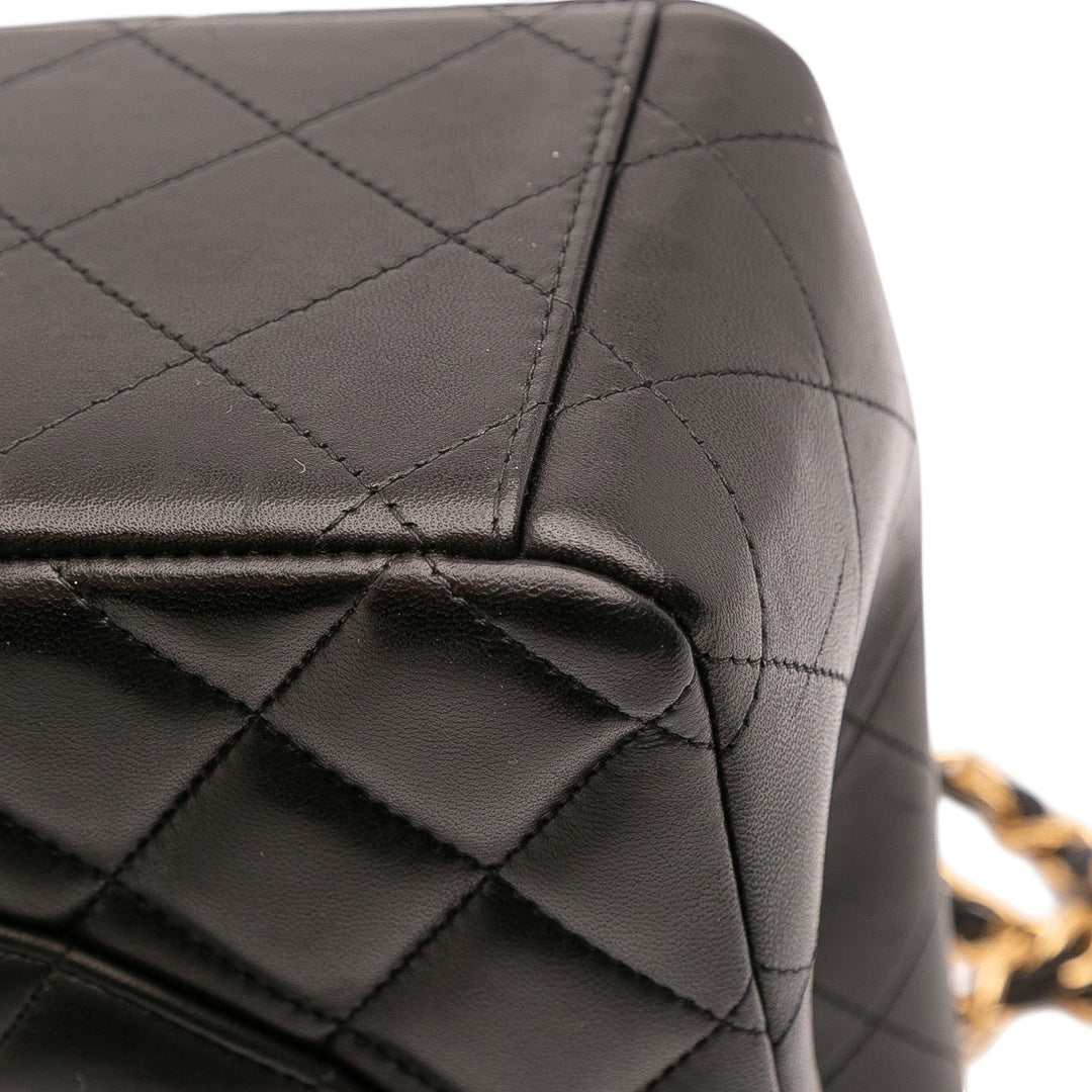 Maxi Classic Lambskin Double Flap Black - Gaby Paris