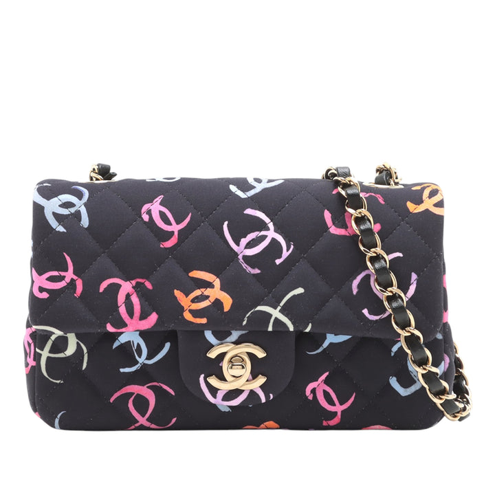 Chanel Mini Rectangular Quilted Jersey Flap Bleu