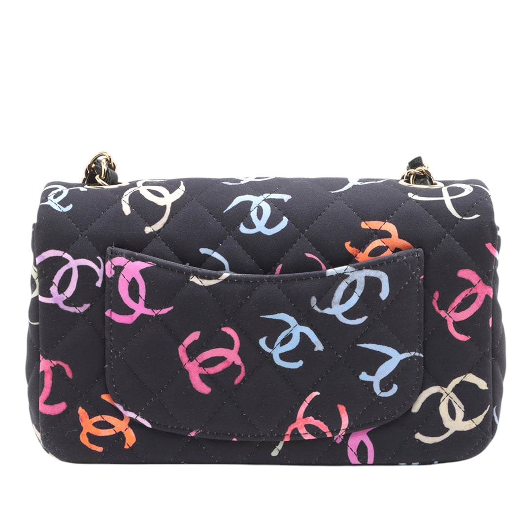 Chanel Mini Rectangular Quilted Jersey Flap Bleu