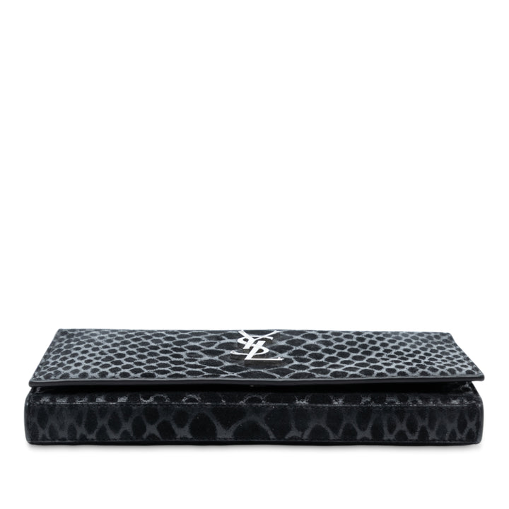 Saint Laurent Python Embossed Daim Monogram Kate Wallet on Chain Noir – GABY PARIS Authentique
