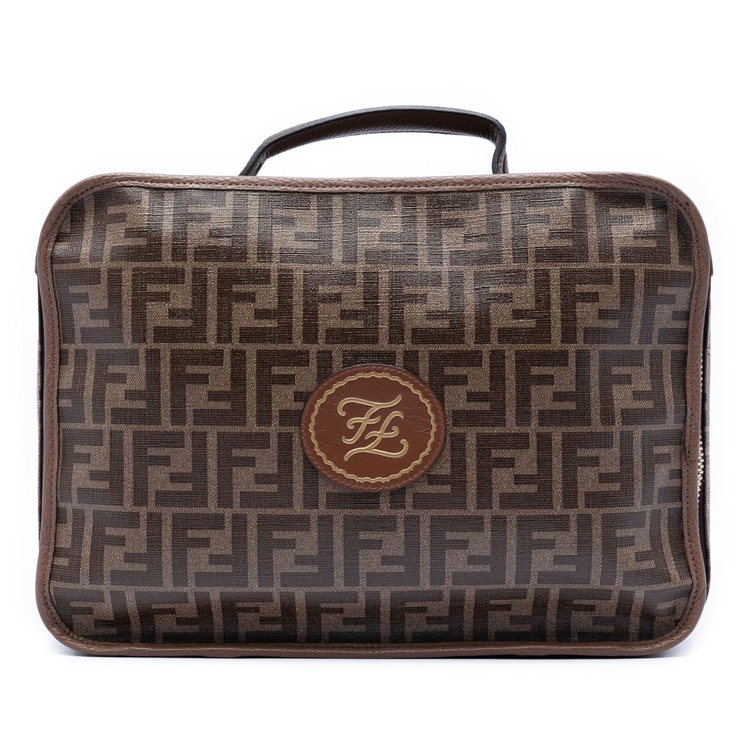 Fendi Zucca Coated Toile Karligraphy Sac de voyage