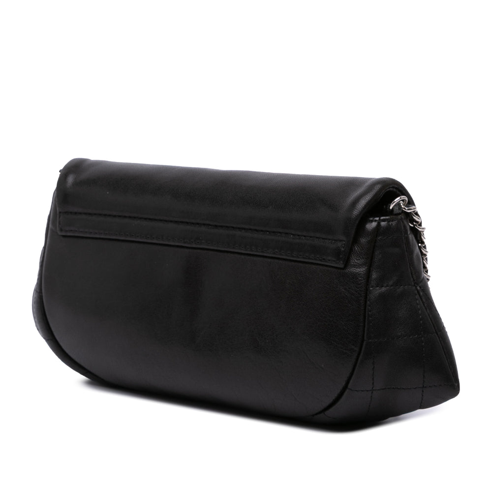 CC Lambskin Half Moon Wallet on Chain Black - Gaby Paris