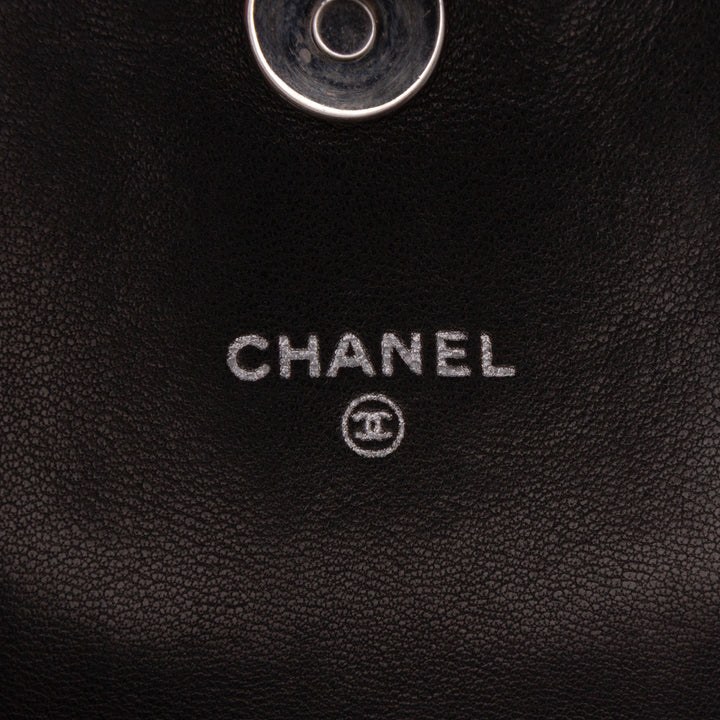 CC Lambskin Half Moon Wallet on Chain Black - Gaby Paris