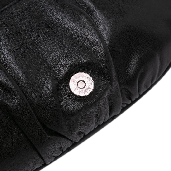 CC Lambskin Half Moon Wallet on Chain Black - Gaby Paris