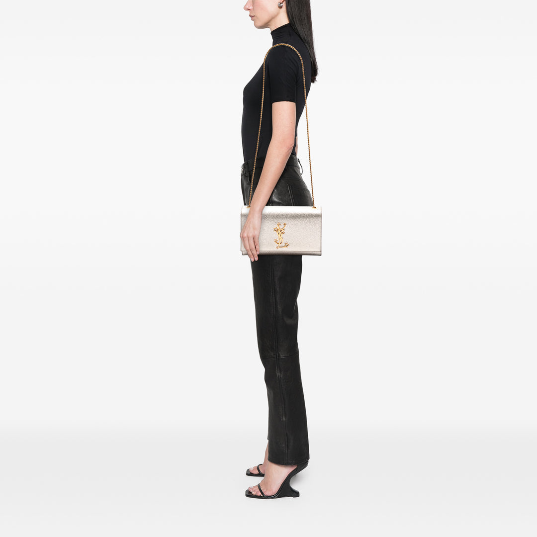 Saint Laurent Métallisé Texturé Star Kate Sac Cuir de veau Doré – vue 6 – GABY PARIS