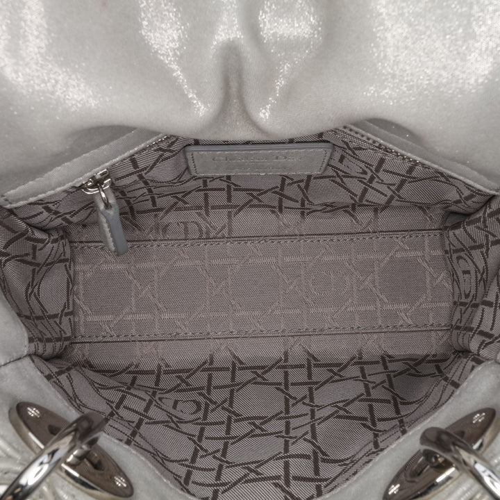 Mini Iridescent Lambskin Cannage Lady Dior Gray - Gaby Paris