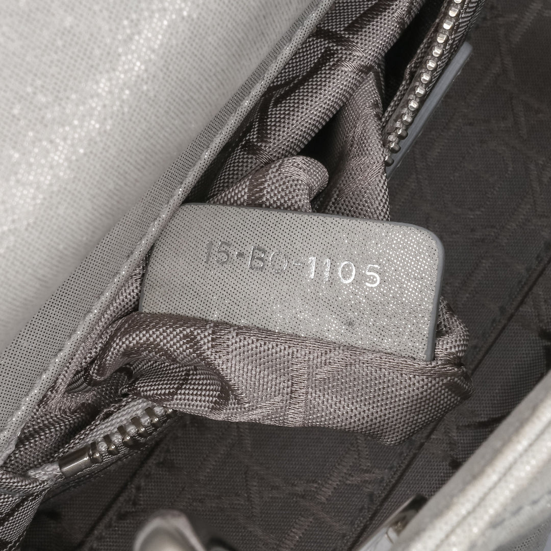 Mini Iridescent Lambskin Cannage Lady Dior Gray - Gaby Paris