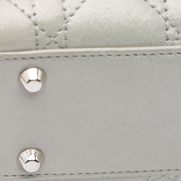 Mini Iridescent Lambskin Cannage Lady Dior Gray - Gaby Paris