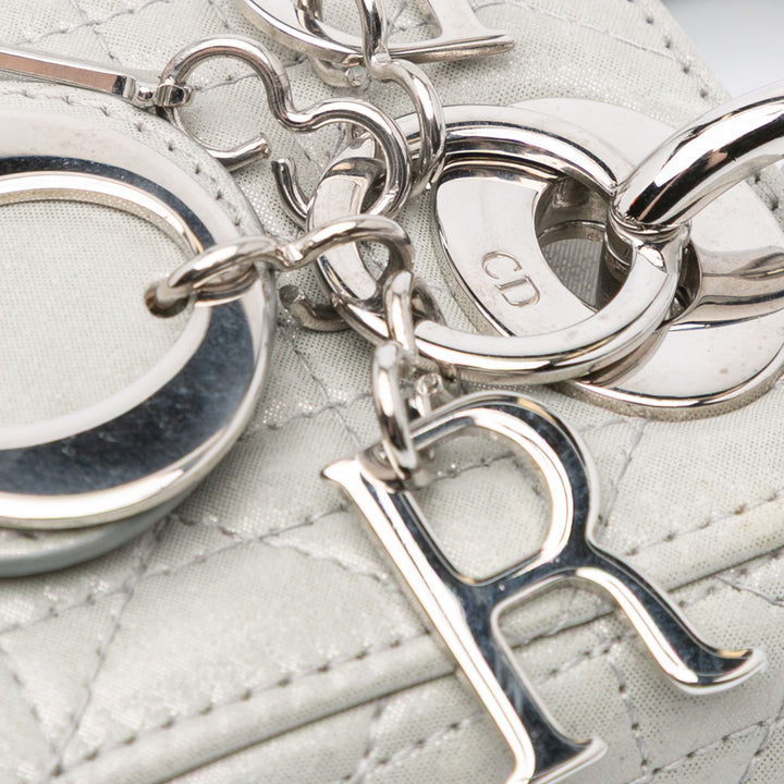 Mini Iridescent Lambskin Cannage Lady Dior Gray - Gaby Paris