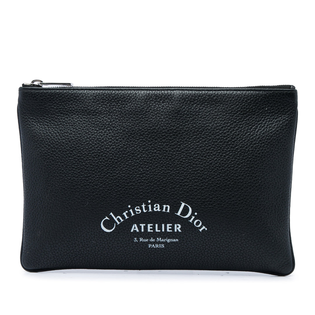 grainé Atelier Pochette Cuir de veau grainé Noir