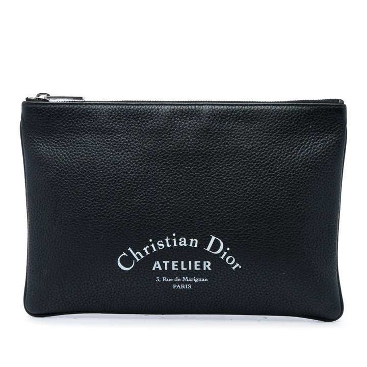 grainé Atelier Pochette Cuir de veau grainé Noir