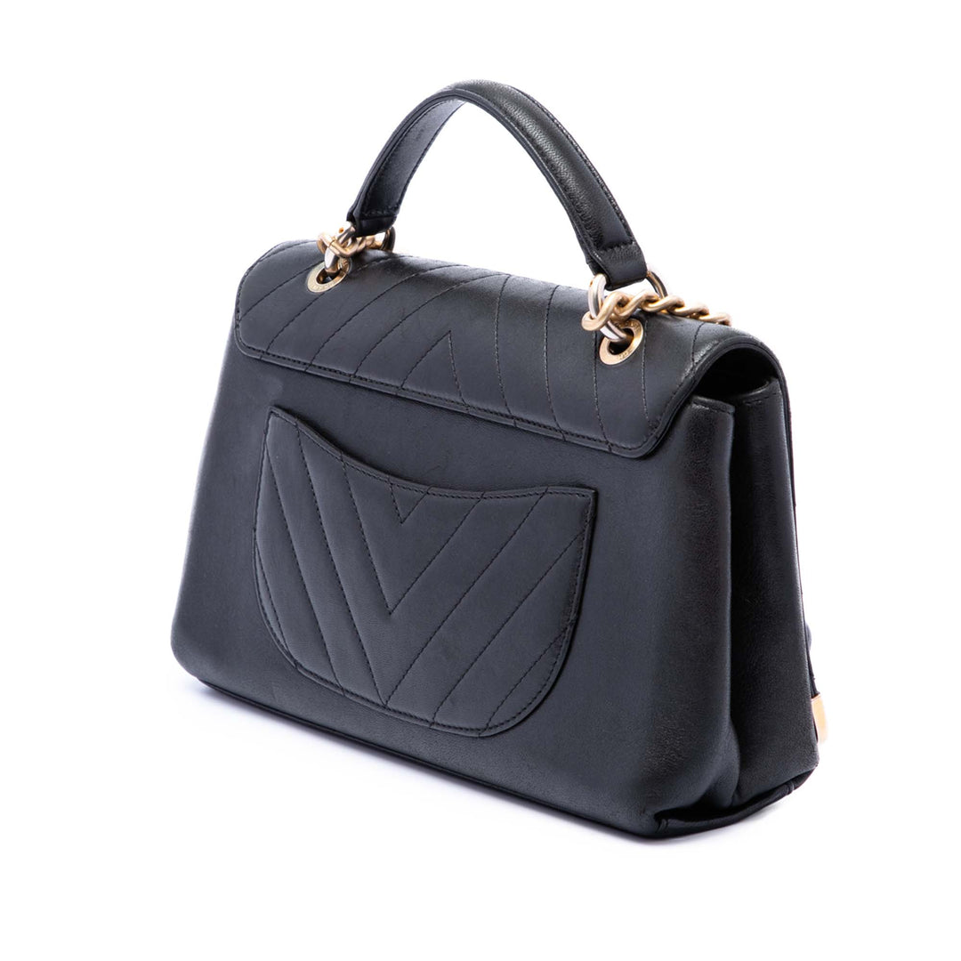 Chanel Chevron Sheepskin Surpiqué Chain anse supérieure à rabat